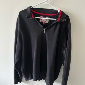 Black oversized quarter zip